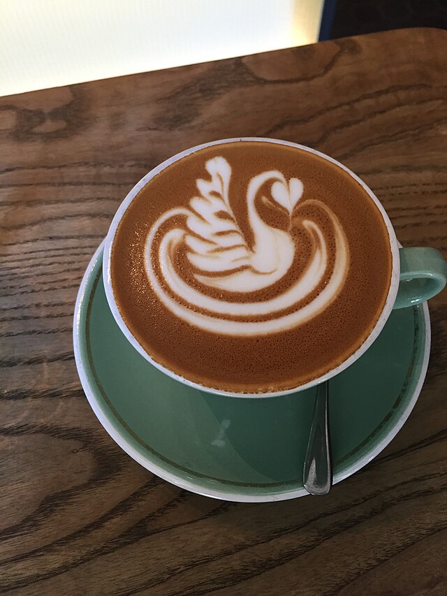 Latte art in a cup